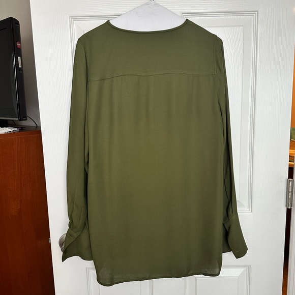 J.crew olive green covered button crepe tunic /8/ - Picture 7 of 7
